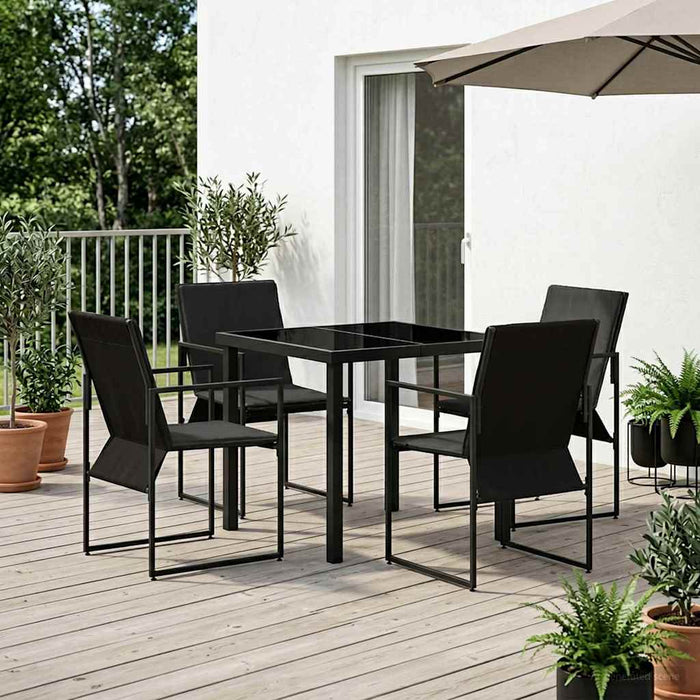 Set de masă pentru grădină 5 pcs Negru și antracit - WALTI WALTI
