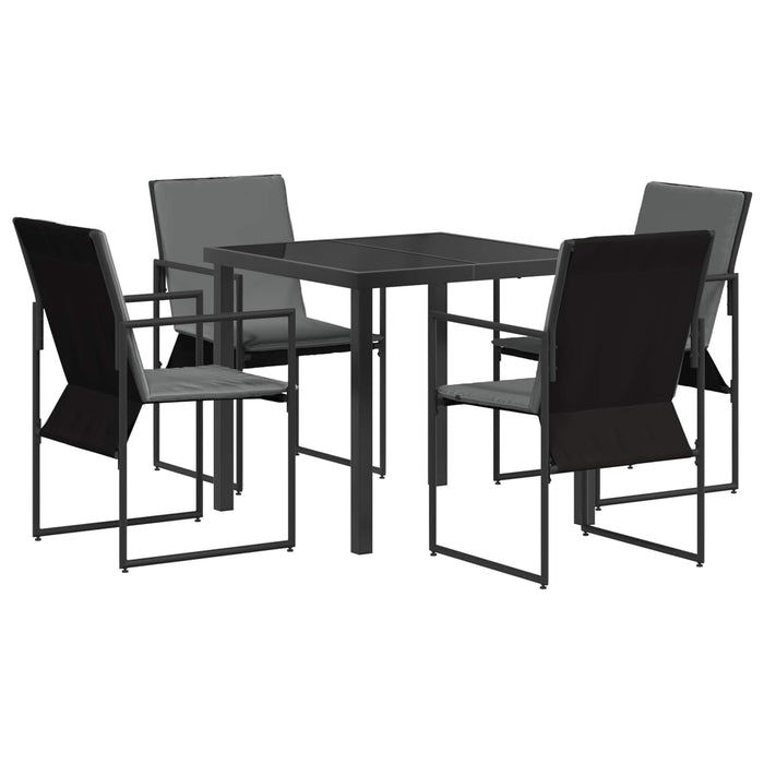 Set de masă pentru grădină 5 pcs Negru și antracit - WALTI WALTI