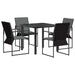 Set de masă pentru grădină 5 pcs Negru și antracit - WALTI WALTI