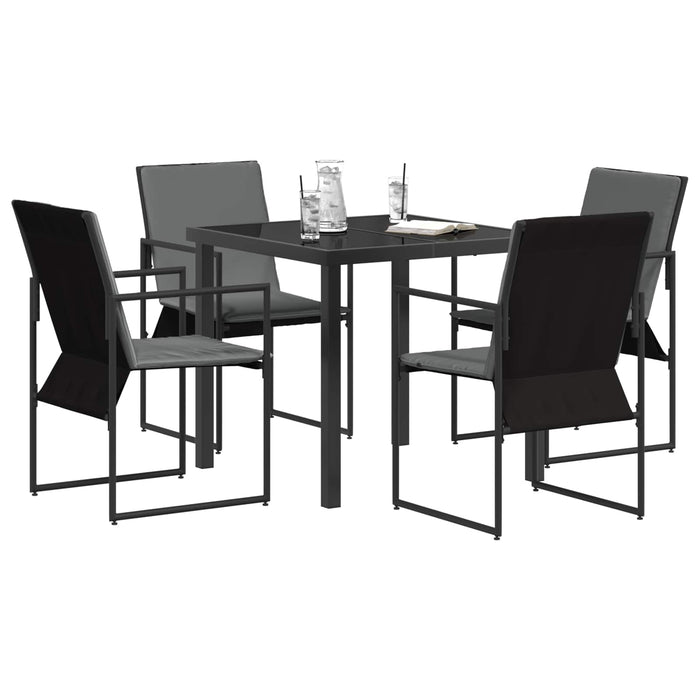 Set de masă pentru grădină 5 pcs Negru și antracit - WALTI WALTI