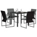 Set de masă pentru grădină 5 pcs Negru și antracit - WALTI WALTI