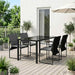 Set de masă pentru grădină 5 pcs Negru și antracit - WALTI WALTI