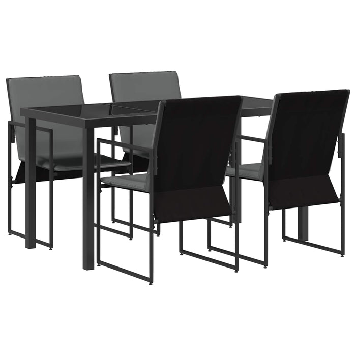 Set de masă pentru grădină 5 pcs Negru și antracit - WALTI WALTI