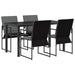 Set de masă pentru grădină 5 pcs Negru și antracit - WALTI WALTI