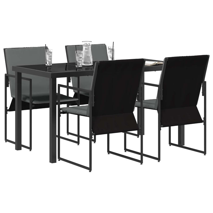 Set de masă pentru grădină 5 pcs Negru și antracit - WALTI WALTI