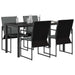 Set de masă pentru grădină 5 pcs Negru și antracit - WALTI WALTI
