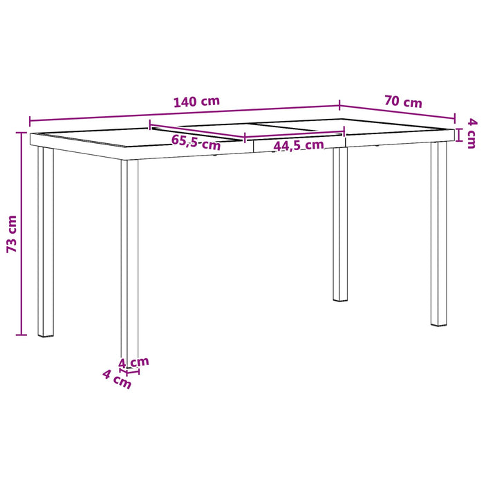 Set de masă pentru grădină 5 pcs Negru și antracit - WALTI WALTI