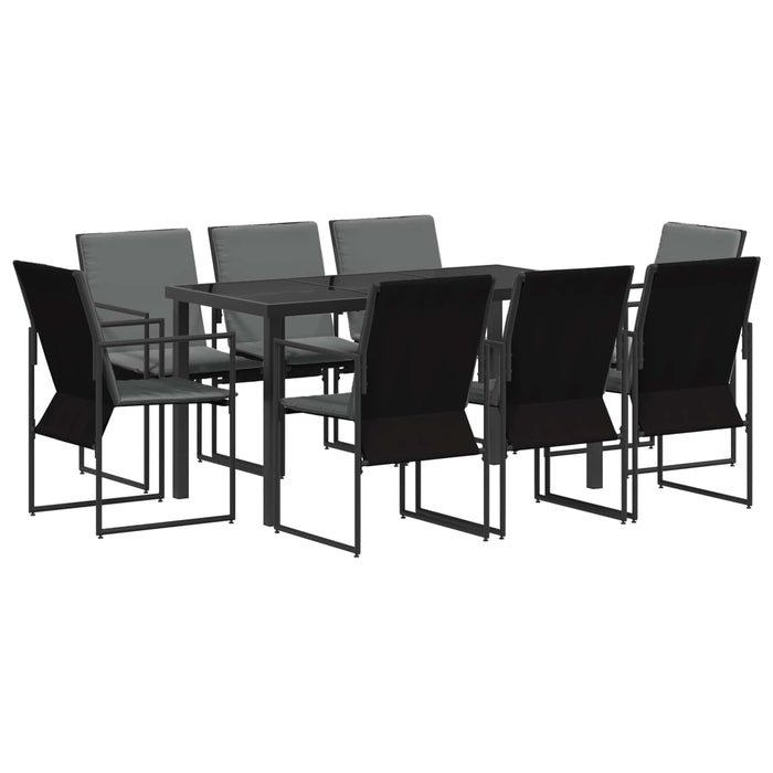Set de masă pentru grădină 9 pcs Negru și antracit - WALTI WALTI