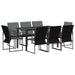 Set de masă pentru grădină 9 pcs Negru și antracit - WALTI WALTI