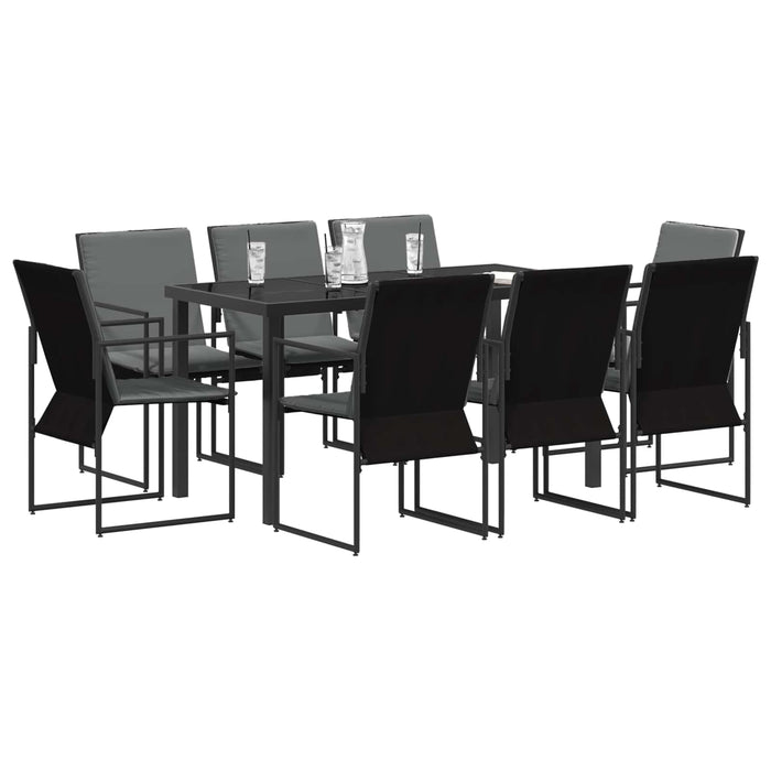 Set de masă pentru grădină 9 pcs Negru și antracit - WALTI WALTI