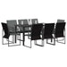 Set de masă pentru grădină 9 pcs Negru și antracit - WALTI WALTI