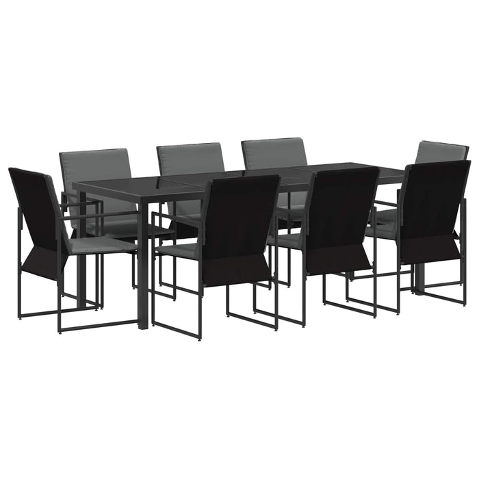 Set de masă pentru grădină 9 pcs Negru și antracit WALTI