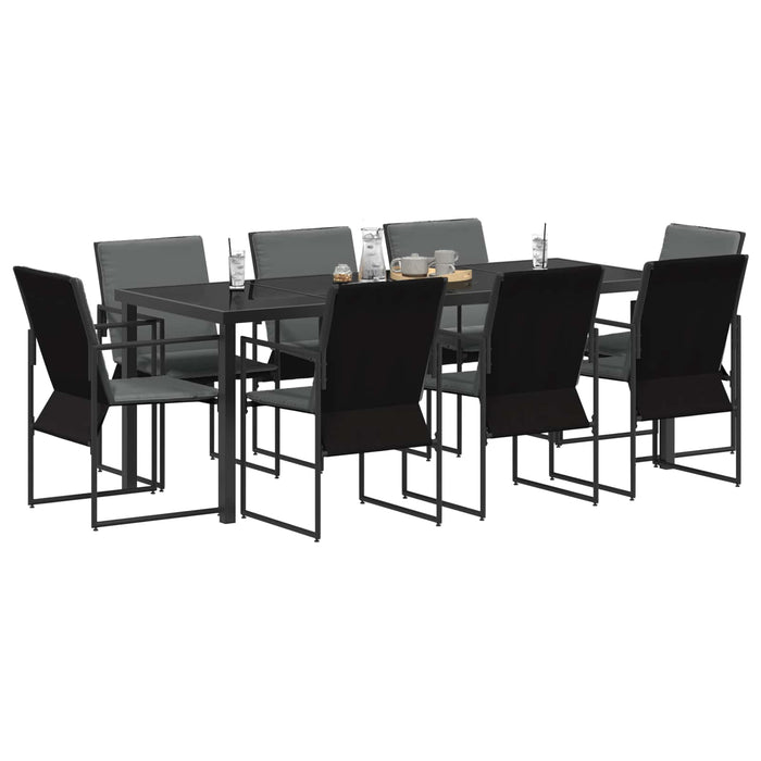 Set de masă pentru grădină 9 pcs Negru și antracit WALTI