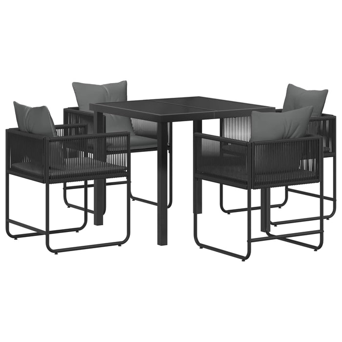 Set de masă pentru grădină 5 pcs Negru și antracit - WALTI WALTI