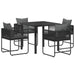 Set de masă pentru grădină 5 pcs Negru și antracit - WALTI WALTI