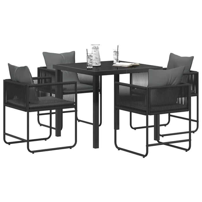 Set de masă pentru grădină 5 pcs Negru și antracit - WALTI WALTI