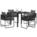 Set de masă pentru grădină 5 pcs Negru și antracit - WALTI WALTI