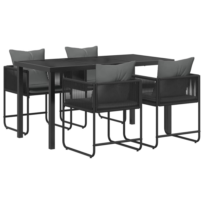 Set de masă pentru grădină 5 pcs Negru și antracit - WALTI WALTI