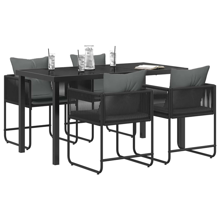Set de masă pentru grădină 5 pcs Negru și antracit - WALTI WALTI