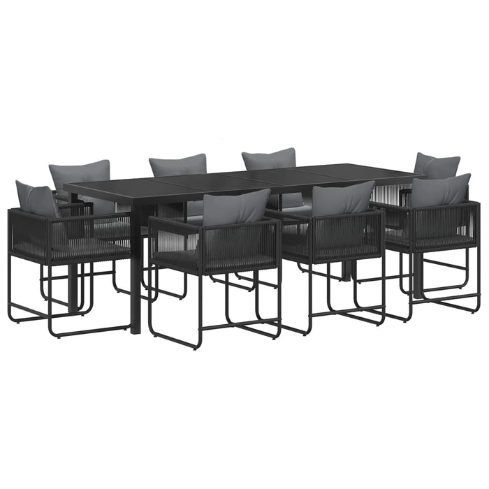 Set de masă pentru grădină 9 pcs Negru și antracit WALTI