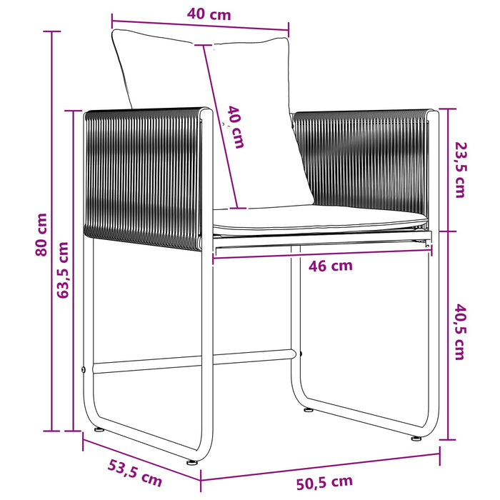 Set de masă pentru grădină 9 pcs Negru și antracit WALTI