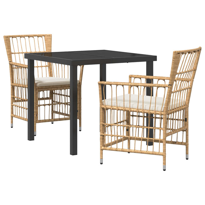 Set dining pentru exterior 3 buc. natural poliratan WALTI