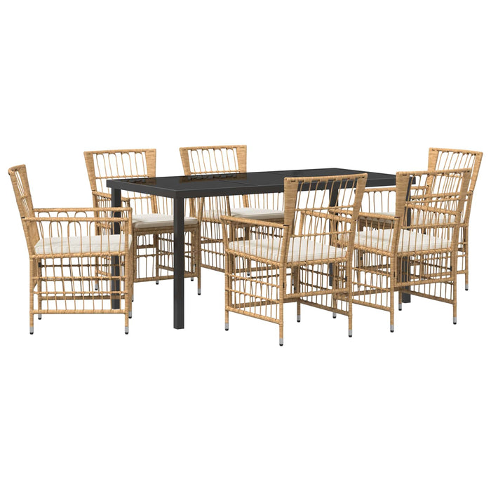 Set dining pentru exterior 7 buc. natural poliratan WALTI