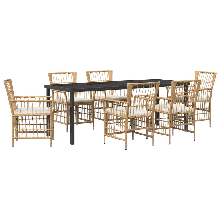 Set dining pentru exterior 7 buc. natural poliratan WALTI