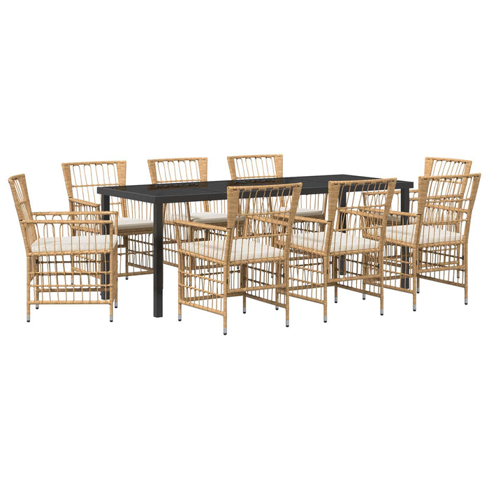 Set dining pentru exterior 9 buc. natural poliratan WALTI
