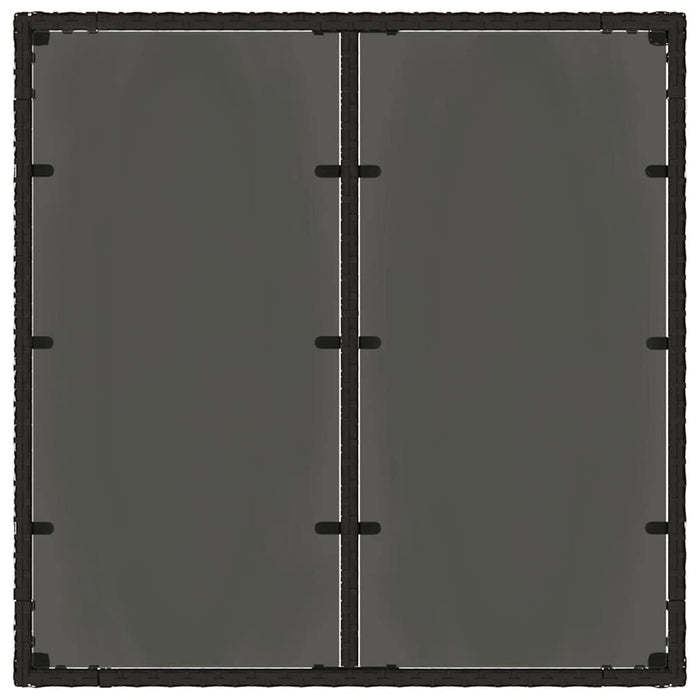 Set dining pentru exterior 3 buc. Negru poliratan WALTI