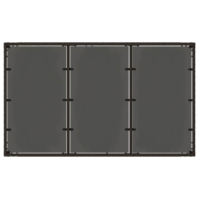 Set dining pentru exterior 7 buc. Negru poliratan WALTI
