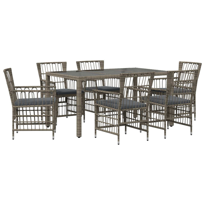 Set dining pentru exterior 7 buc. Gri poliratan WALTI