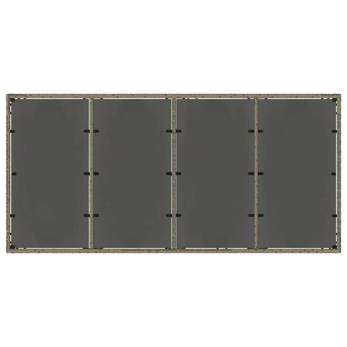 Set dining pentru exterior 7 buc. Gri poliratan WALTI