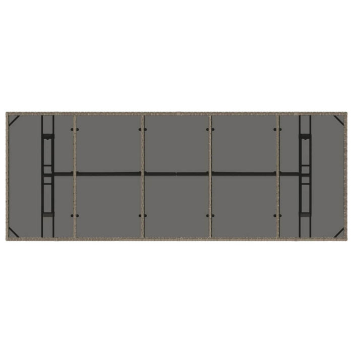 Set dining pentru exterior 11 buc. Gri poliratan WALTI