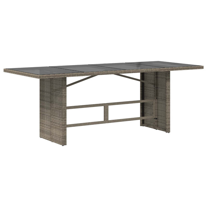 Set dining pentru exterior 7 buc. Gri poliratan WALTI