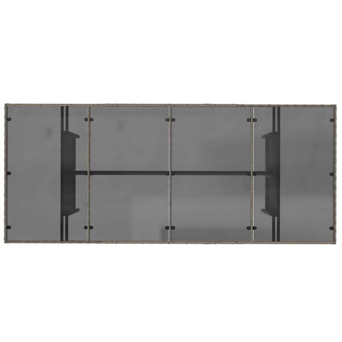 Set dining pentru exterior 9 buc. Gri poliratan WALTI