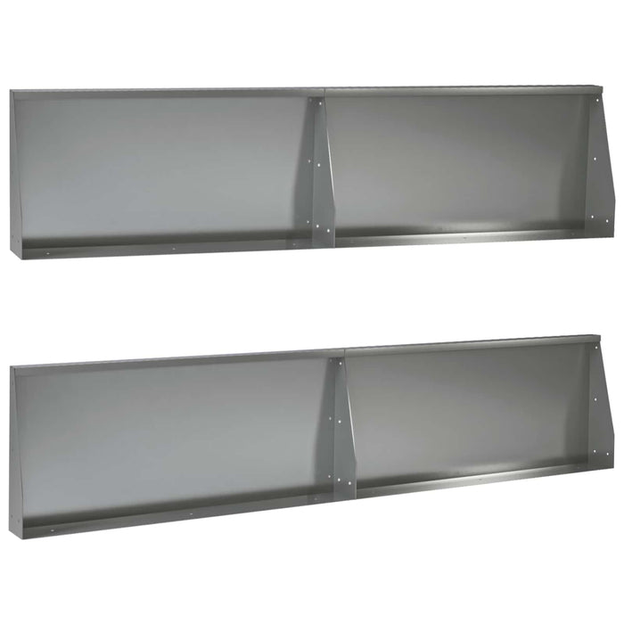 Zid de sprijin 4 buc. 100 x 12 x 40 cm Oțel Galvanizat Argintiu WALTI