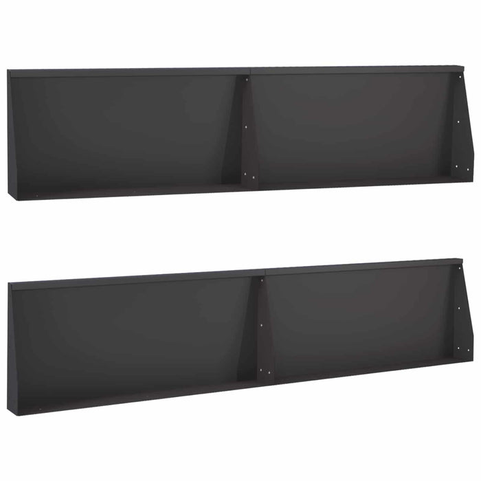Zid de sprijin 4 buc. 100 x 12 x 50 cm Oțel Negru WALTI