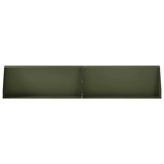 Zid de sprijin 4 buc. 100 x 12 x 50 cm Oțel Verde măsliniu WALTI