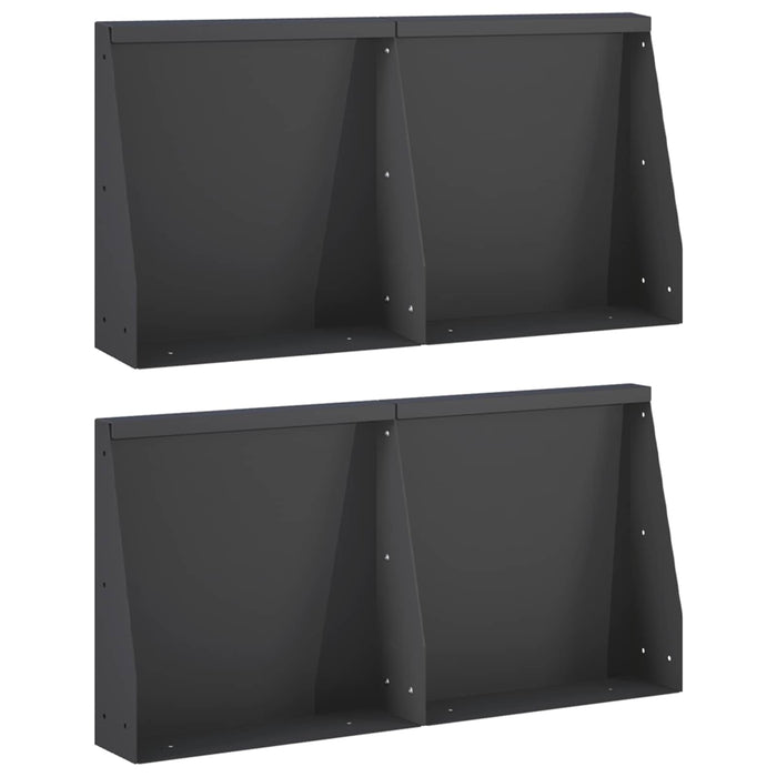 Zid de sprijin 4 buc. 40 x 12 x 30 cm Oțel Negru WALTI