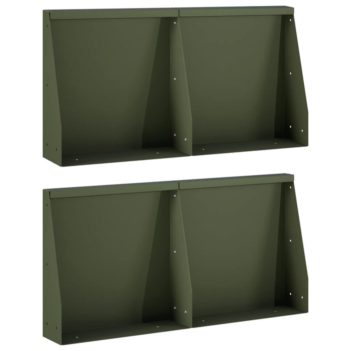 Zid de sprijin 4 buc. 40 x 12 x 30 cm Oțel Verde măsliniu WALTI