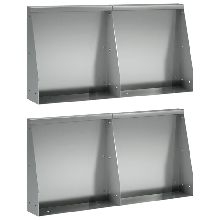 Zid de sprijin 4 buc. 40 x 12 x 30 cm Oțel Galvanizat Argintiu WALTI