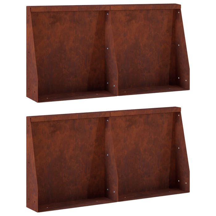 Zid de sprijin 4 buc. 40 x 12 x 30 cm Ruginit WALTI