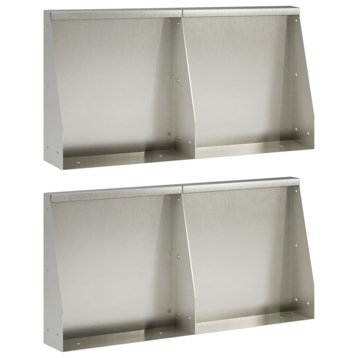 Zid de sprijin 4 buc. 40 x 12 x 50 cm Oţel inoxidabil Argintiu WALTI