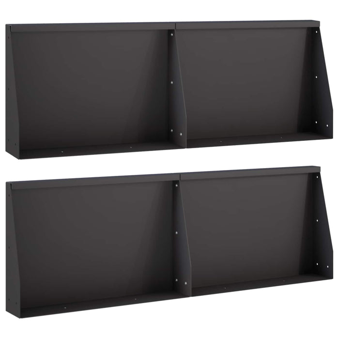 Zid de sprijin 4 buc. 60 x 12 x 30 cm Oțel Negru WALTI