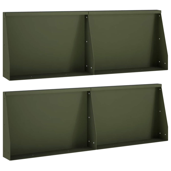 Zid de sprijin 4 buc. 60 x 12 x 30 cm Oțel Verde măsliniu WALTI