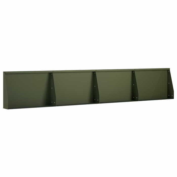 Zid de sprijin 4 buc. 60 x 12 x 30 cm Oțel Verde măsliniu WALTI