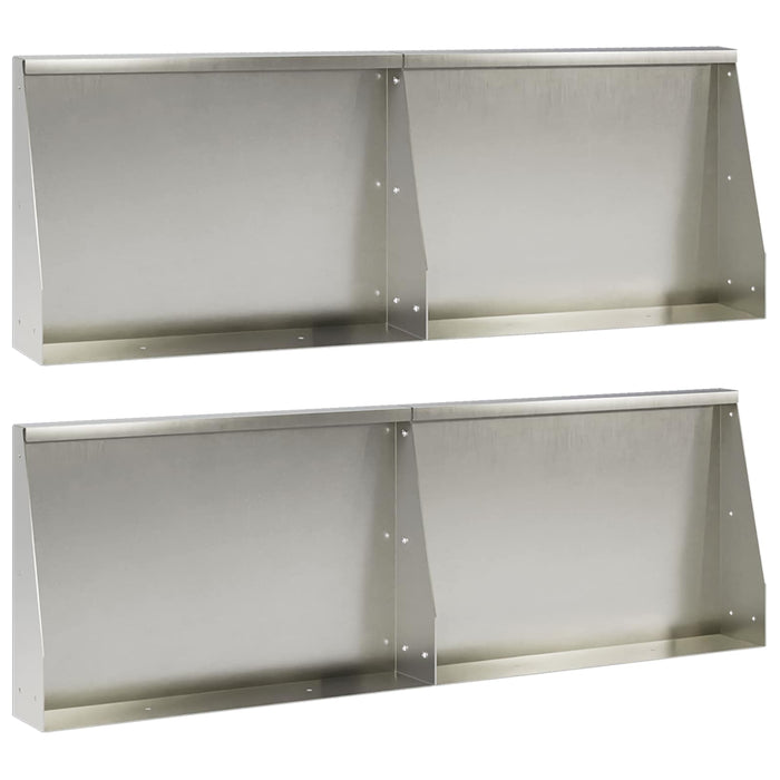 Zid de sprijin 4 buc. 60 x 12 x 30 cm Oţel inoxidabil Argintiu WALTI