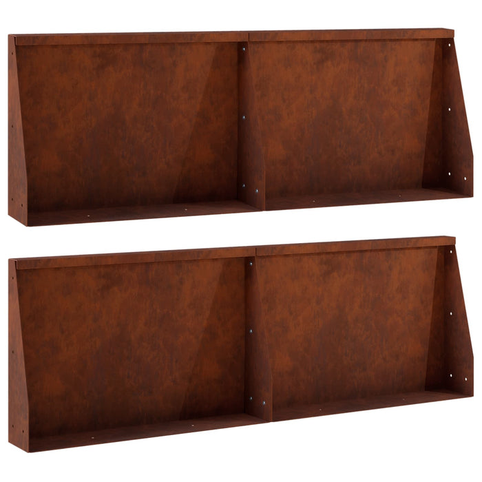 Zid de sprijin 4 buc. 60 x 12 x 30 cm Ruginit WALTI
