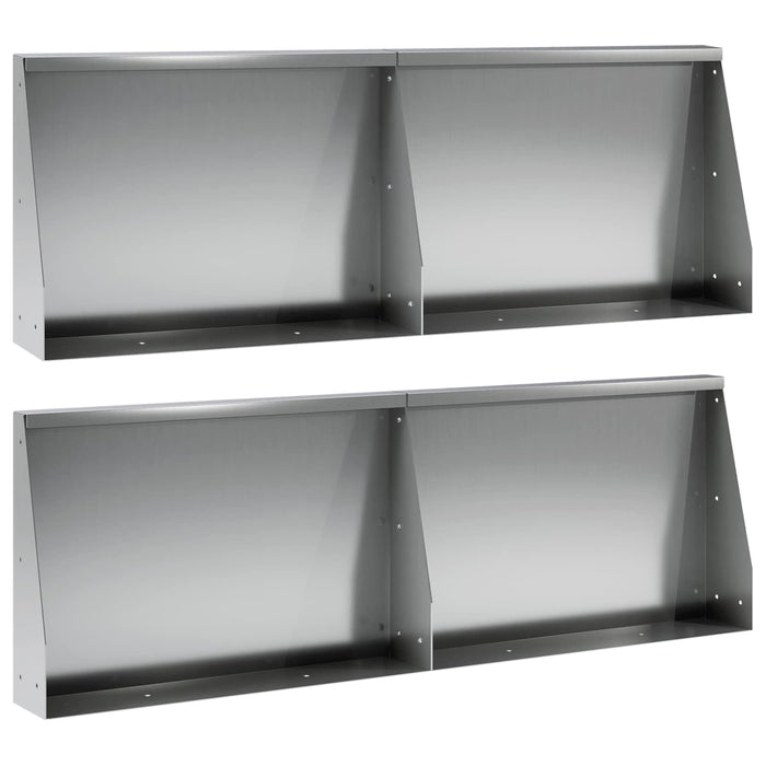 Zid de sprijin 4 buc. 60 x 12 x 40 cm Oțel Galvanizat Argintiu WALTI